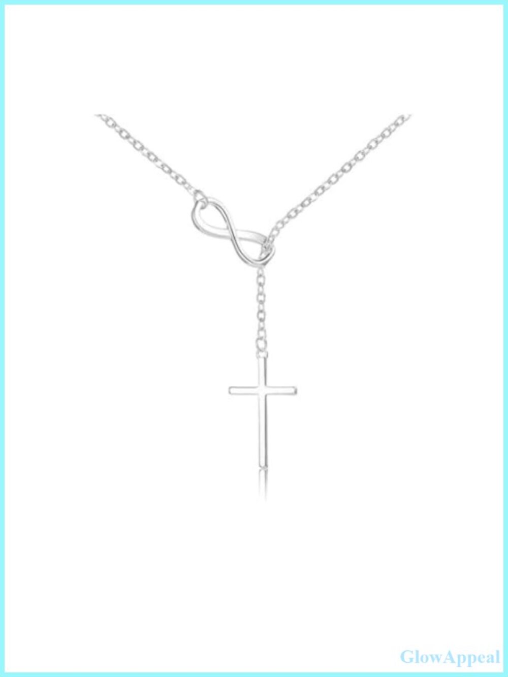 Infinity Cross Necklace Stainless Steel Adjustable Pendant Choker Faith Jewelry